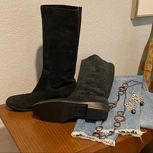 Black Suede Leather Boots
